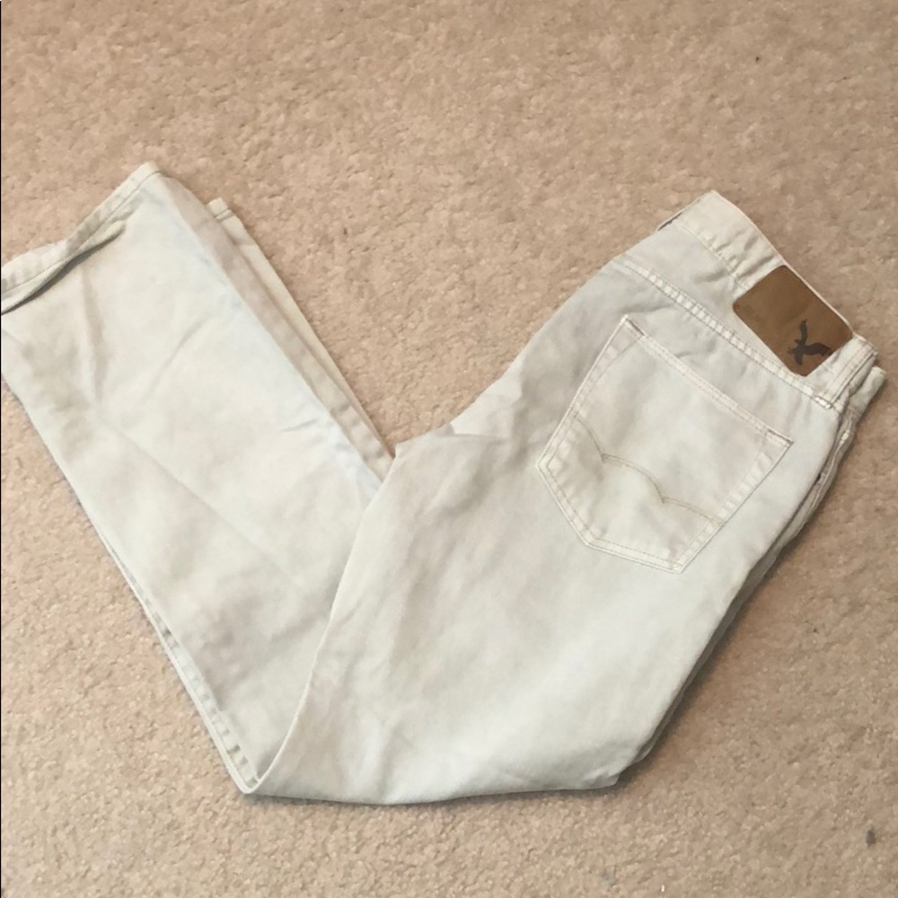 American Eagle Straight White Jeans 30x30